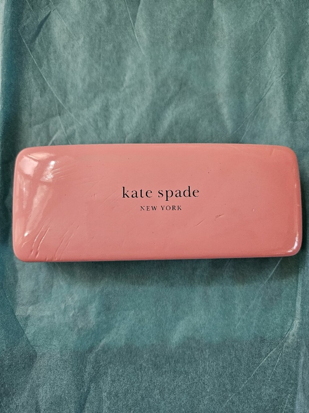 Kate Spade pink and green glasses case